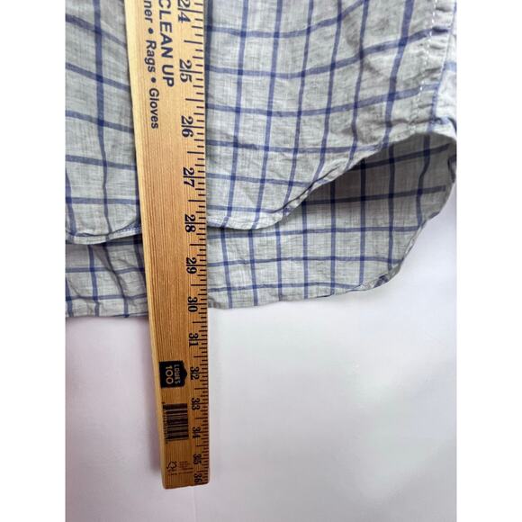 Billy Reid Men's Size 16 Gray Plaid Button Up Long Sleeve Collared Dress Shirt - Picture 4 of 6